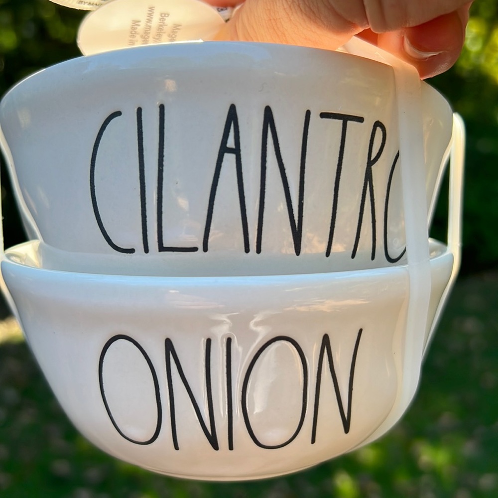 New Rae Dunn CILANTRO & ONION Bowls